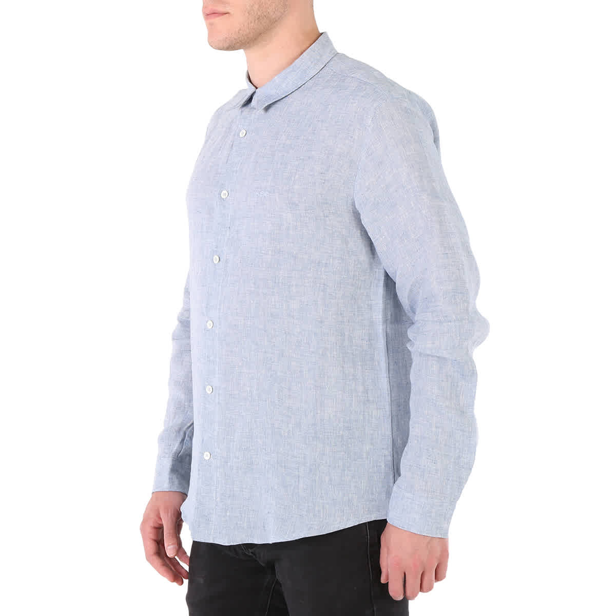 A.P.C. Men's Blue Chemise Vincent Linen Shirt