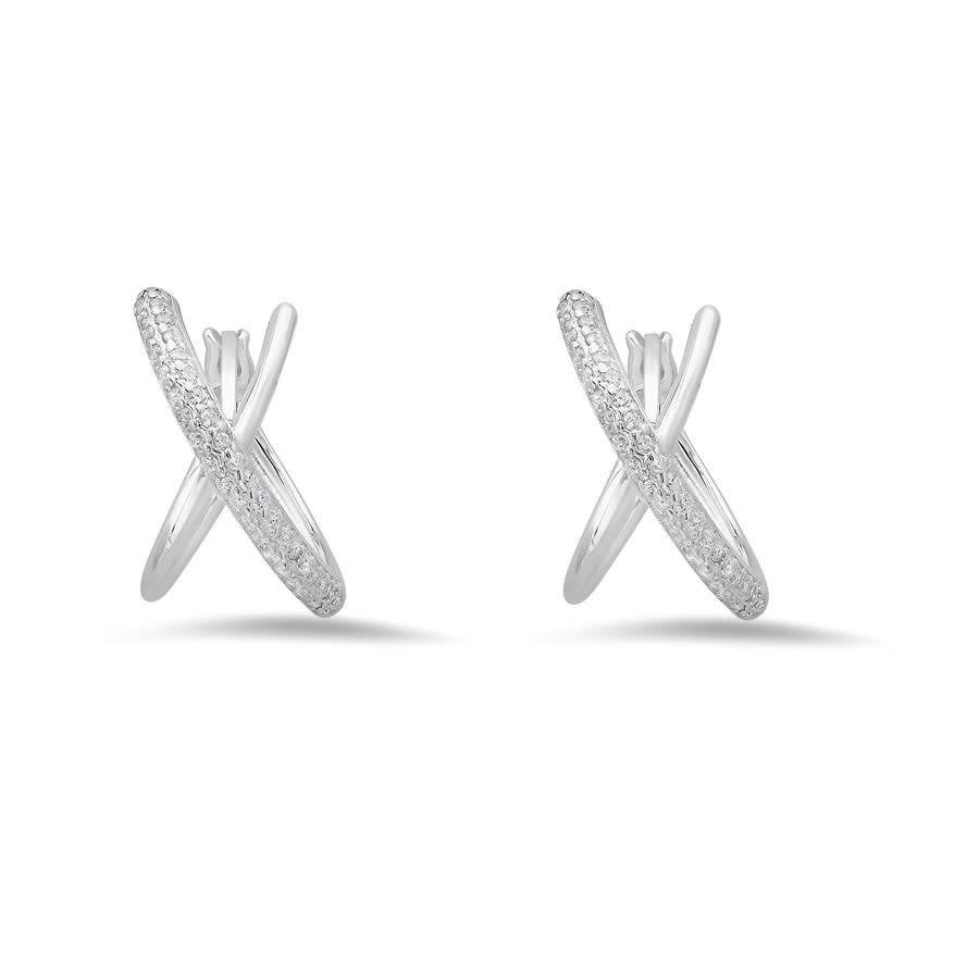 Kylie Harper Sterling Silver CZ Hummingbird Stud Earrings