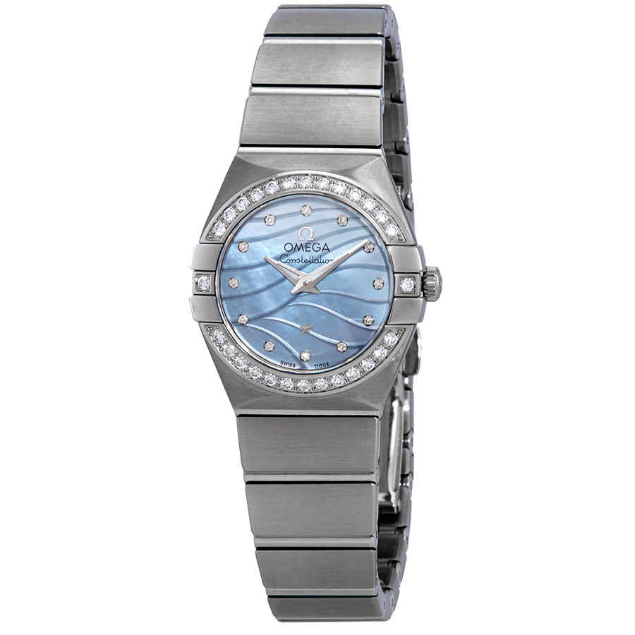 omega constellation blue dial ladies watch