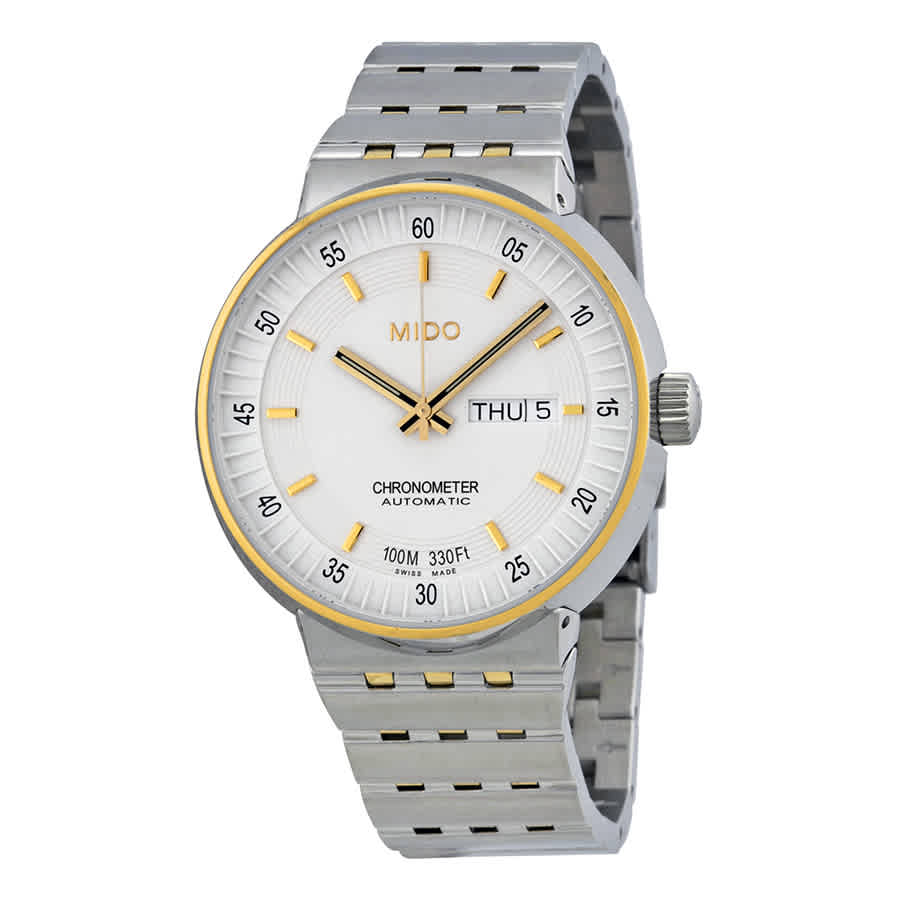 Mido All Dial Chronometer Automatic White Cream Dial Two tone Men s Watch
