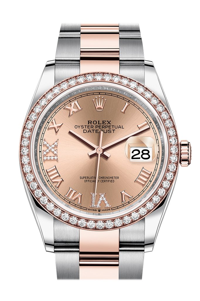 Rolex Datejust 36 Automatic Pink Diamond Dial Ladies Steel and 18K Everose Gold Oyster Watch 126281PRDJ