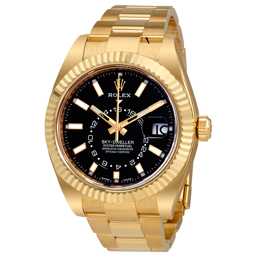 Preowned Rolex Sky Dweller GMT Automatic Black Dial Mens Watch 326938BKSO