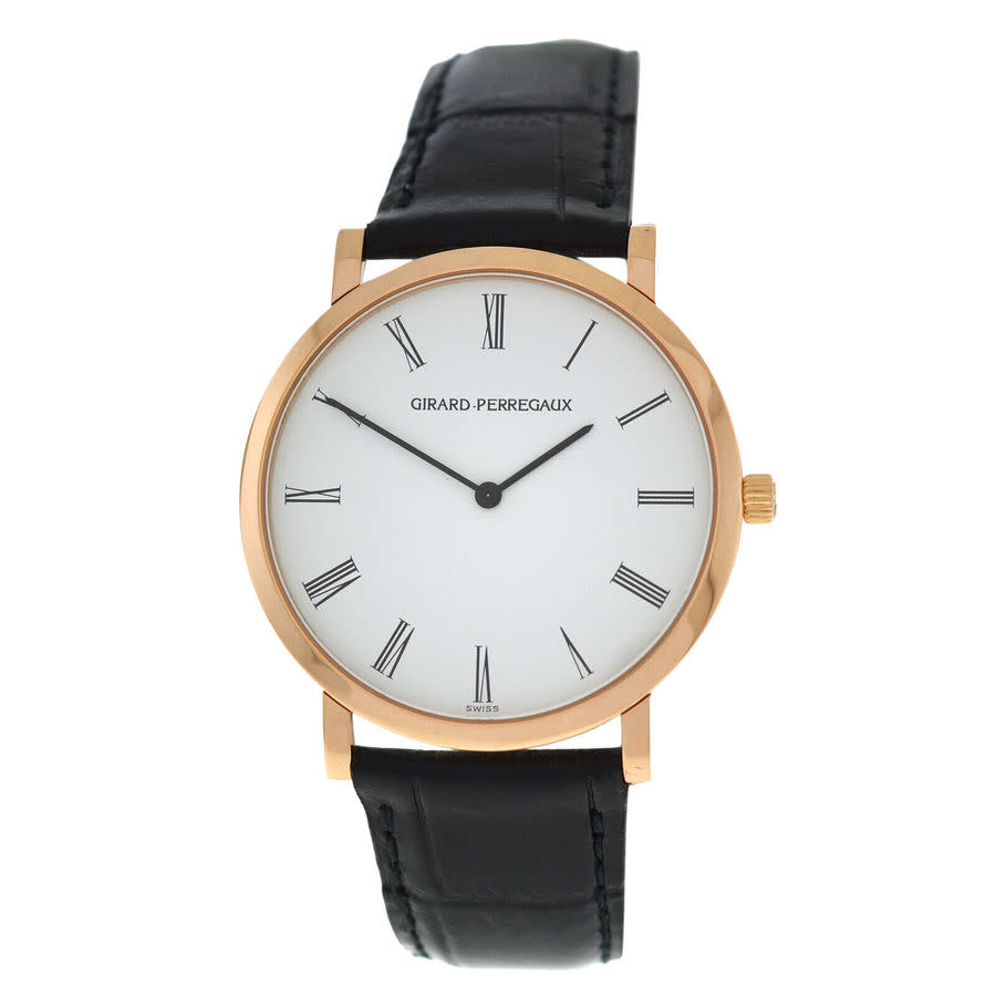 Pre-owned Girard Perregaux Classique Elegance Hand Wind White Dial Mens Watch 47620-0-52-111