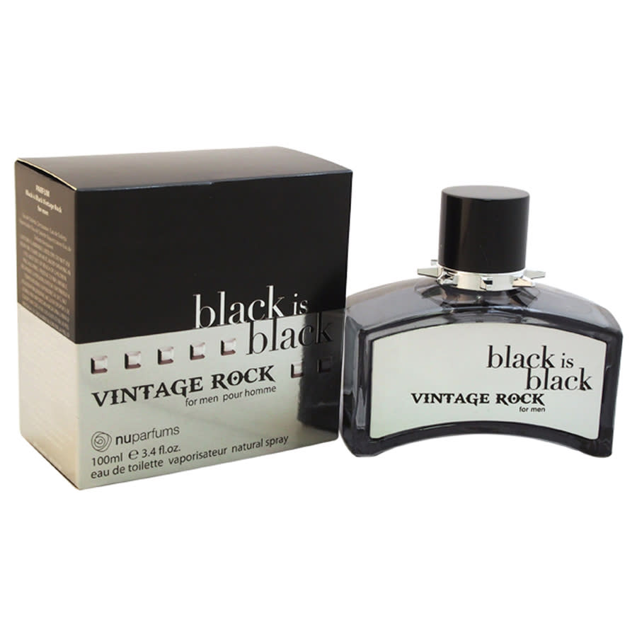 Nu Parfums Mens Black Is Black Vintage Rock EDT Spray 3.4 oz Fragrances 875990001005