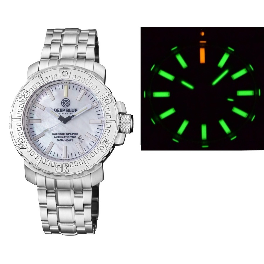 Deep Blue Daynight Ops Pro Automatic Mens Watch DNOPSSBEZWHTMOP