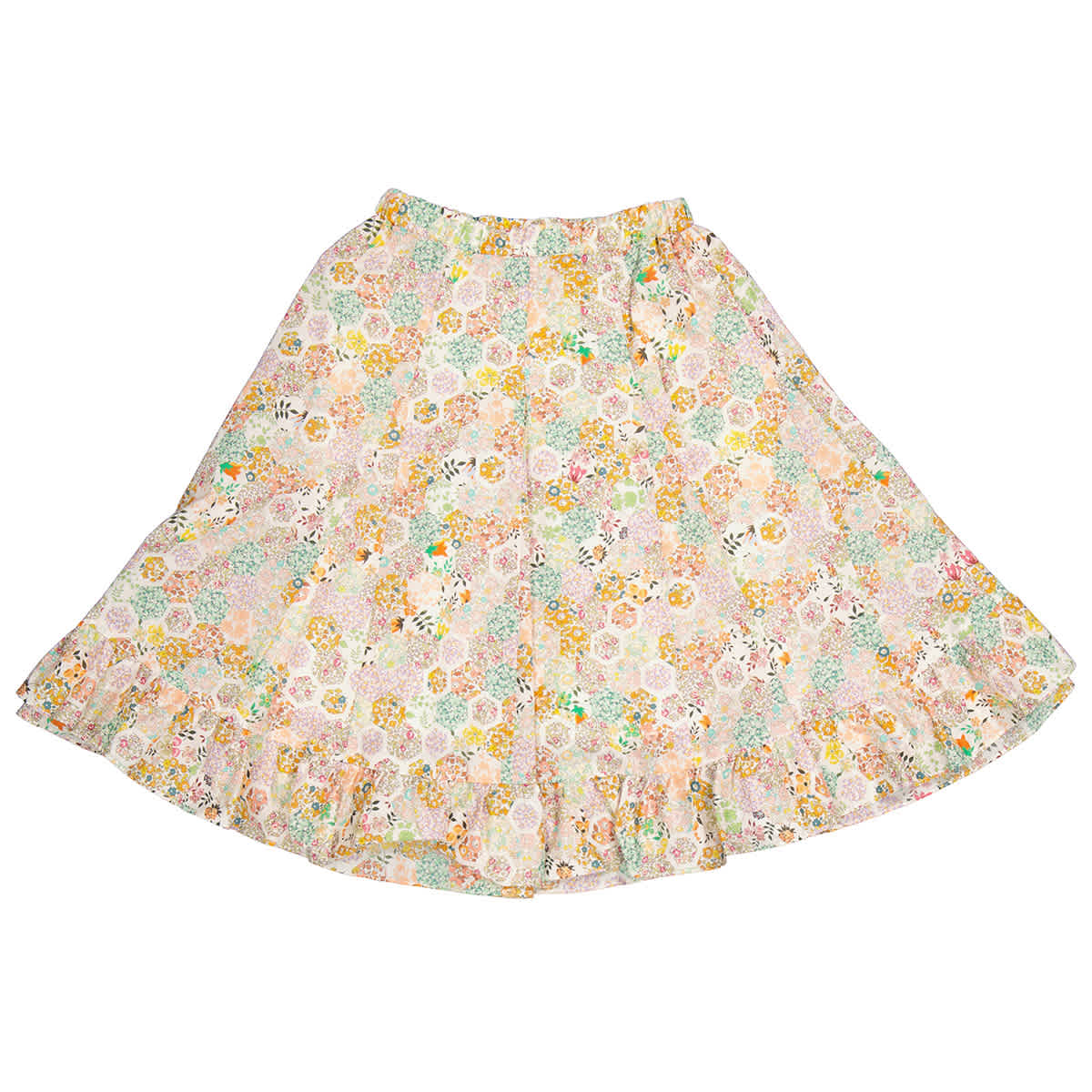 Bonpoint - Girls Beige Check Wool Skirt