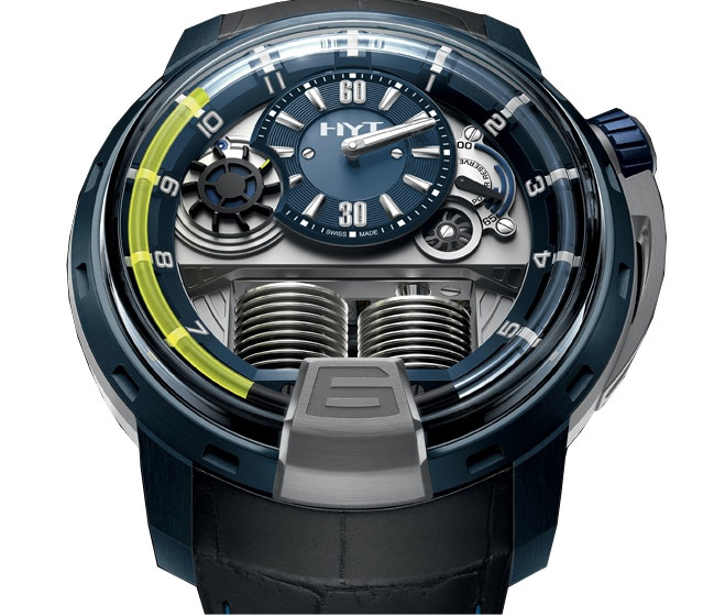 HYT H1 Alumen Blue Black Rubber Mens Watch 148-AB-31-GF-RU