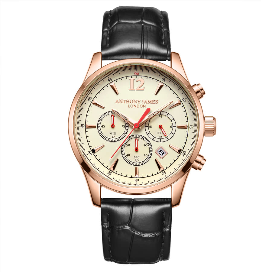 Anthony James Classic Chronograph White Dial Mens Watch AJ082 Anthony James Classic Chronograph White Dial Mens Watch AJ082