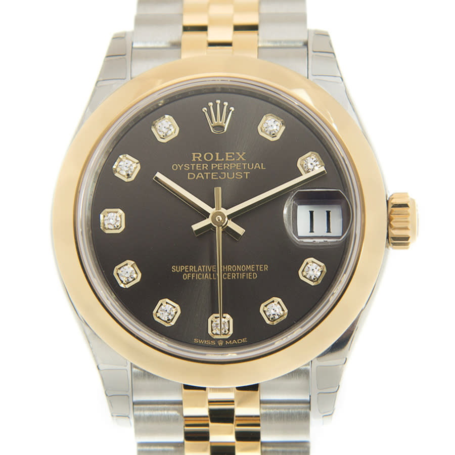 Rolex Datejust 31 Dark Grey Diamond Dial Ladies Steel and 18kt Yellow Gold Jubilee Watch 278243GYDJ