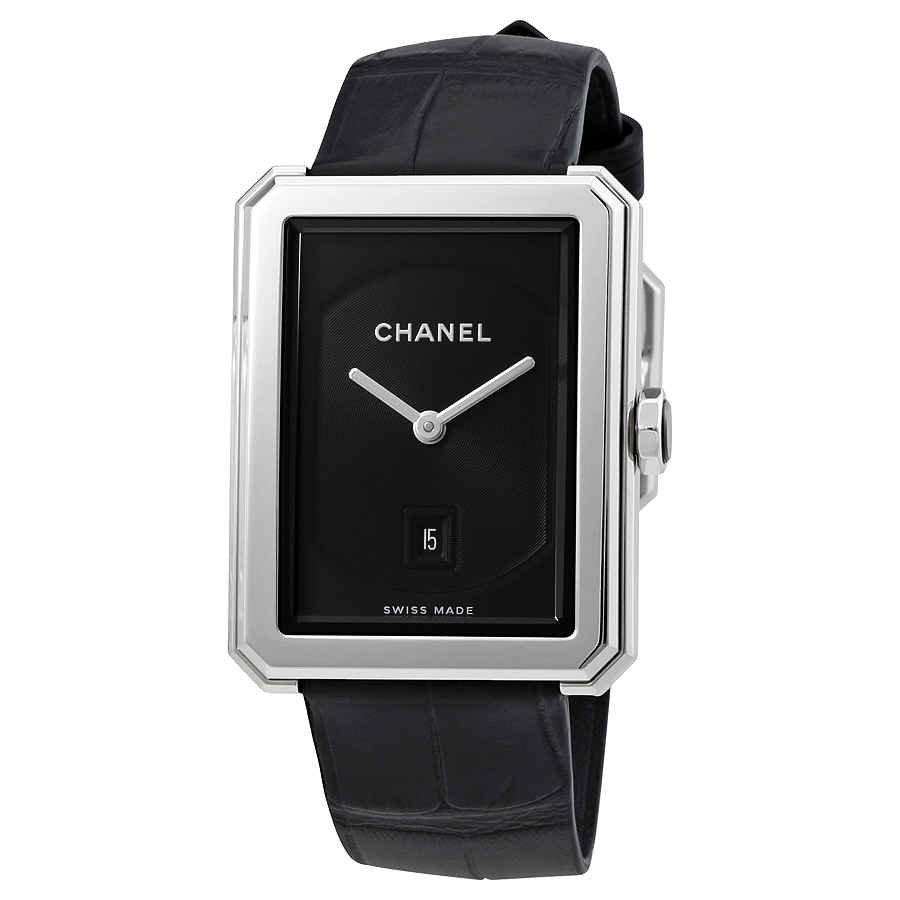 Chanel BoyFriend Black Guilloche Dial Ladies Watch H4884