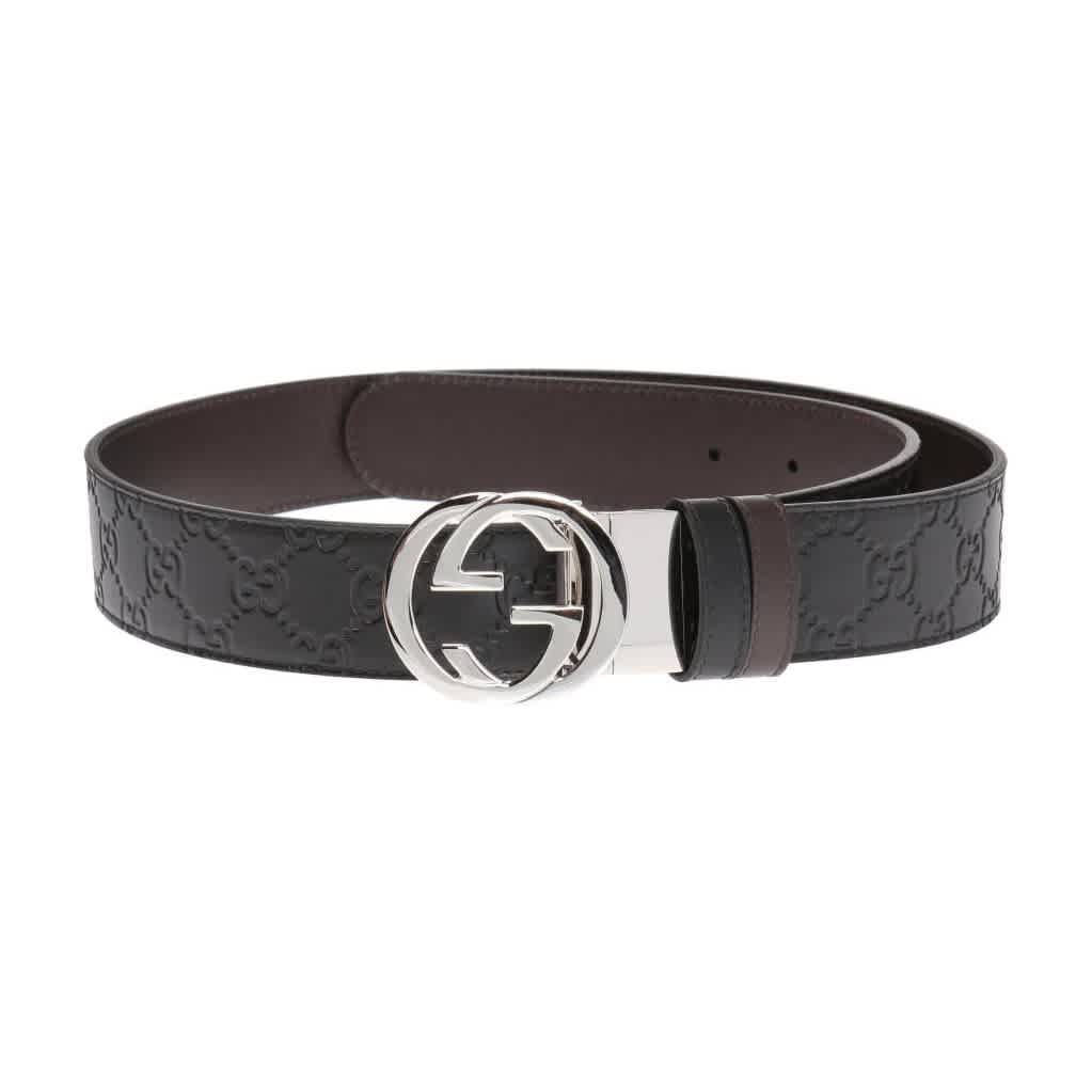 Gucci Gg Mens Black Reversible Signature Belt In Black,brown | ModeSens