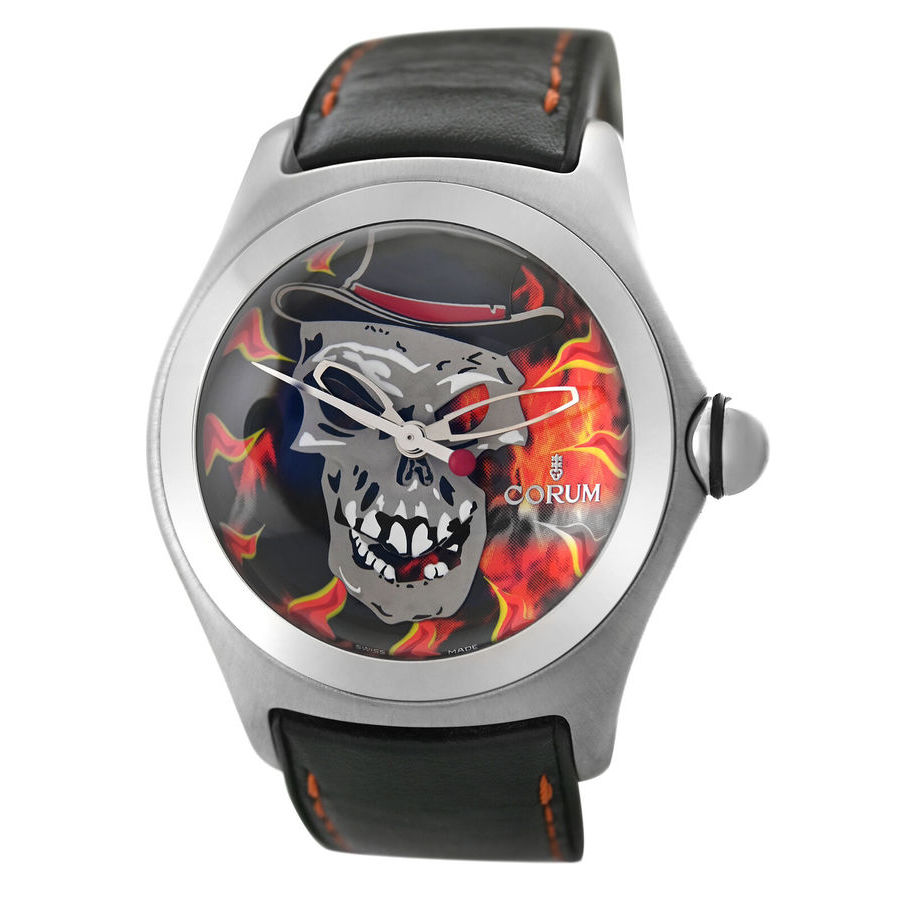 Pre-owned Corum Bubble Baron Samedi Automatic Black Dial Mens Watch 02320582001 3700$