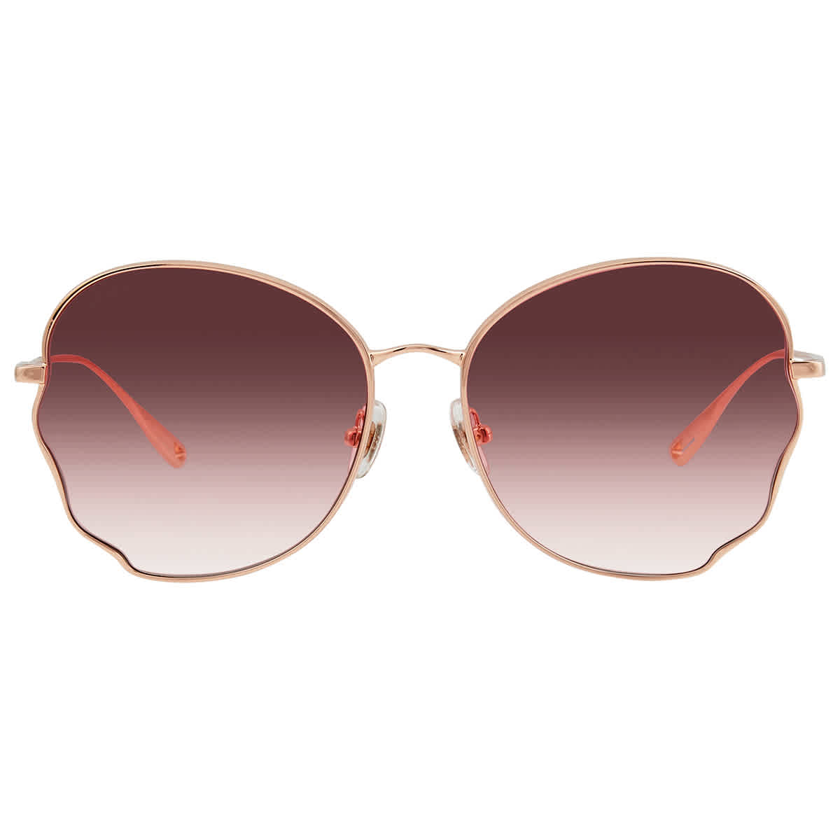 Bolon Chloe Red Gradient Irregular Ladies Sunglasses BL7105 A32 58