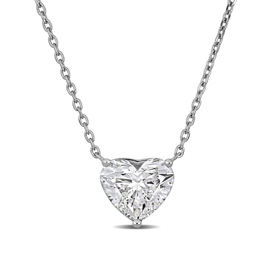 Created Forever 2CT TW Heart Shape Lab Grown Diamond Necklace in 14k White Gold 1375$