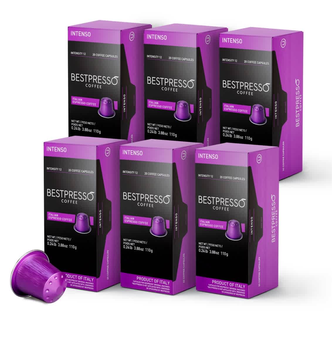 Bestpresso Coffee for Nespresso Machine 120 pods Intenso Blend