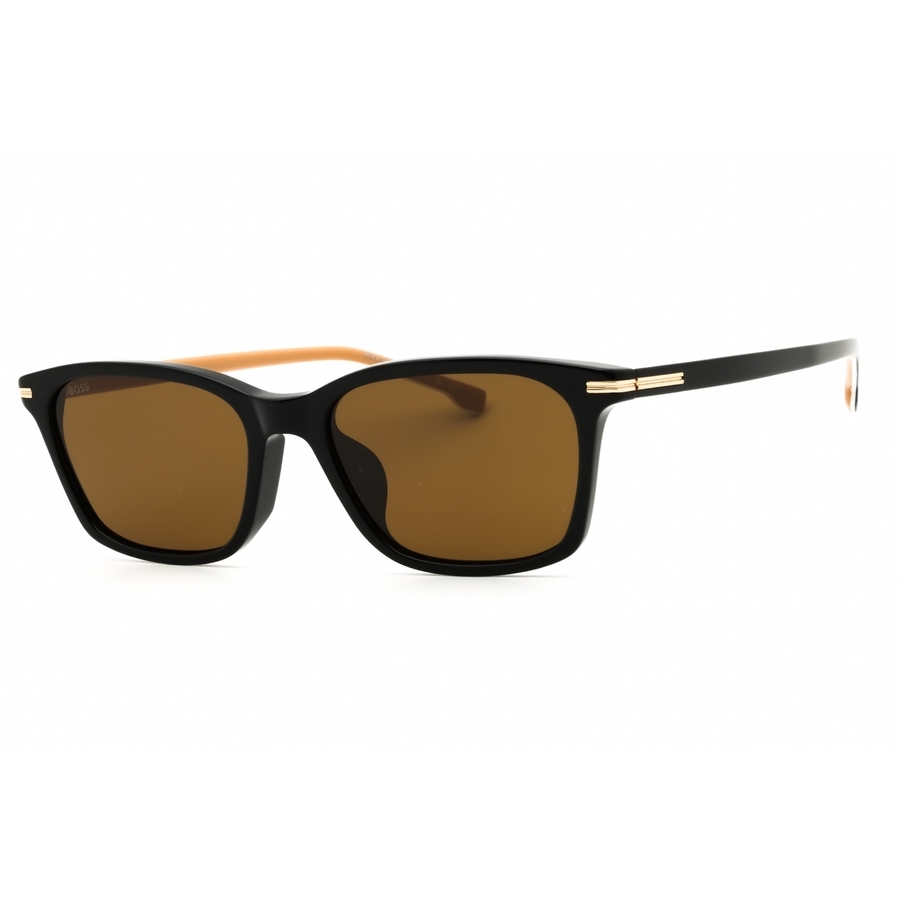 Hugo Boss Mens BLACK Rectangular Sunglasses BOSS 1669/F/SK 0807/70 56