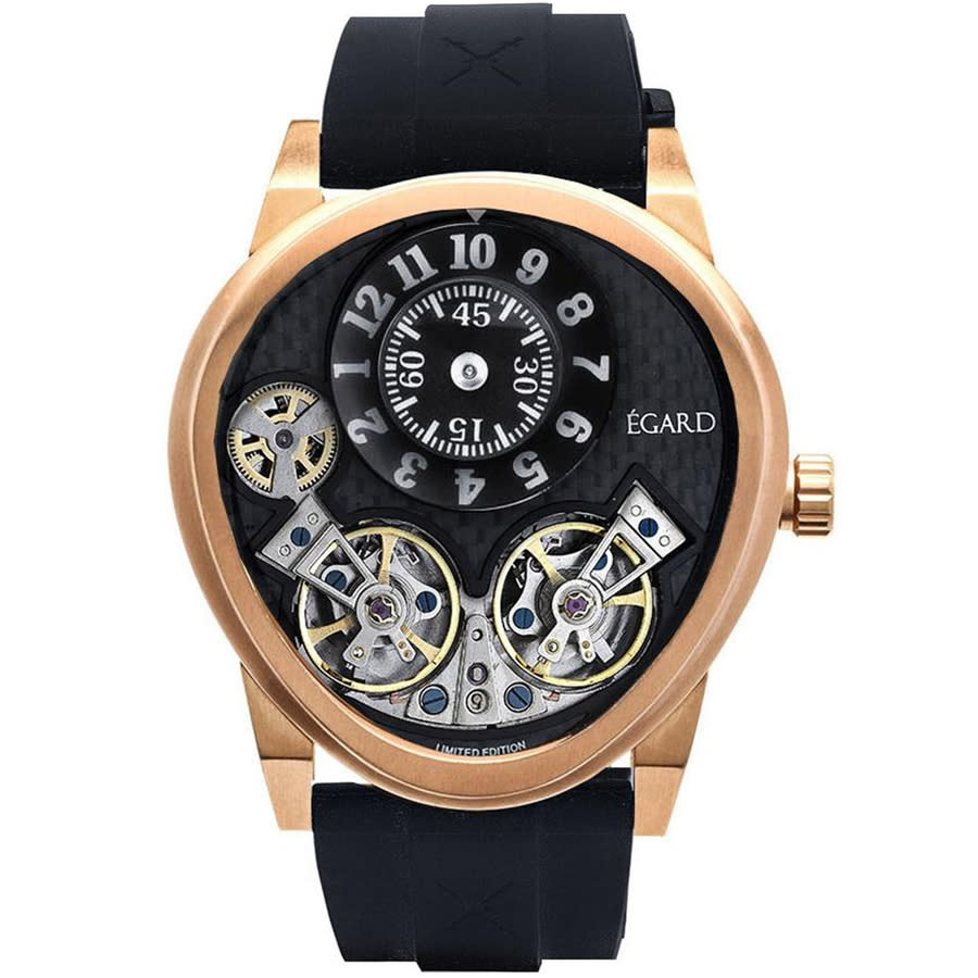 Egard Quantus V3 Rose Manual Wind Quartz Brown Dial Mens Watch WCH-5072-M-ROS