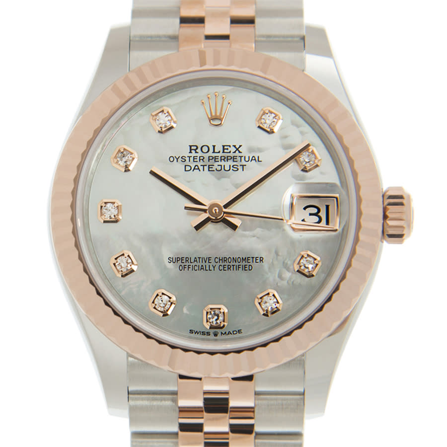 Rolex Datejust 31 Mother of Pearl Diamond Dial Automatic Ladies Steel and 18kt Everose Gold Jubilee Watch 278271MDJ