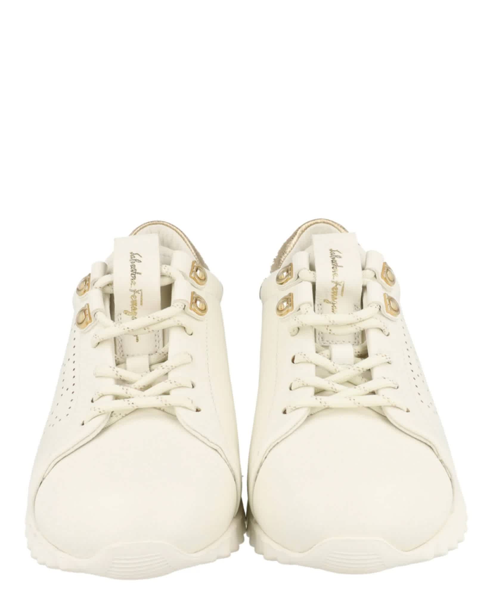 Ferragamo Ladies White Sneakers