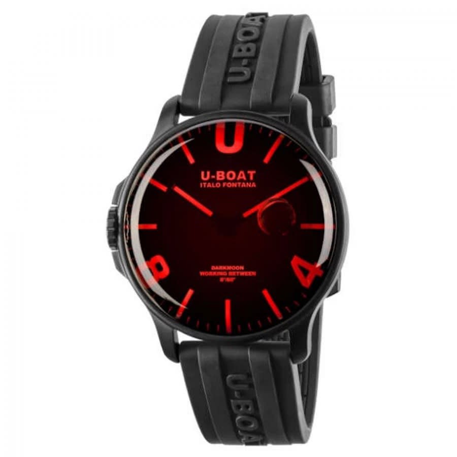 U-Boat Lefty Capsoil Quartz Black Dial Black Rubber Mens Watch 8466