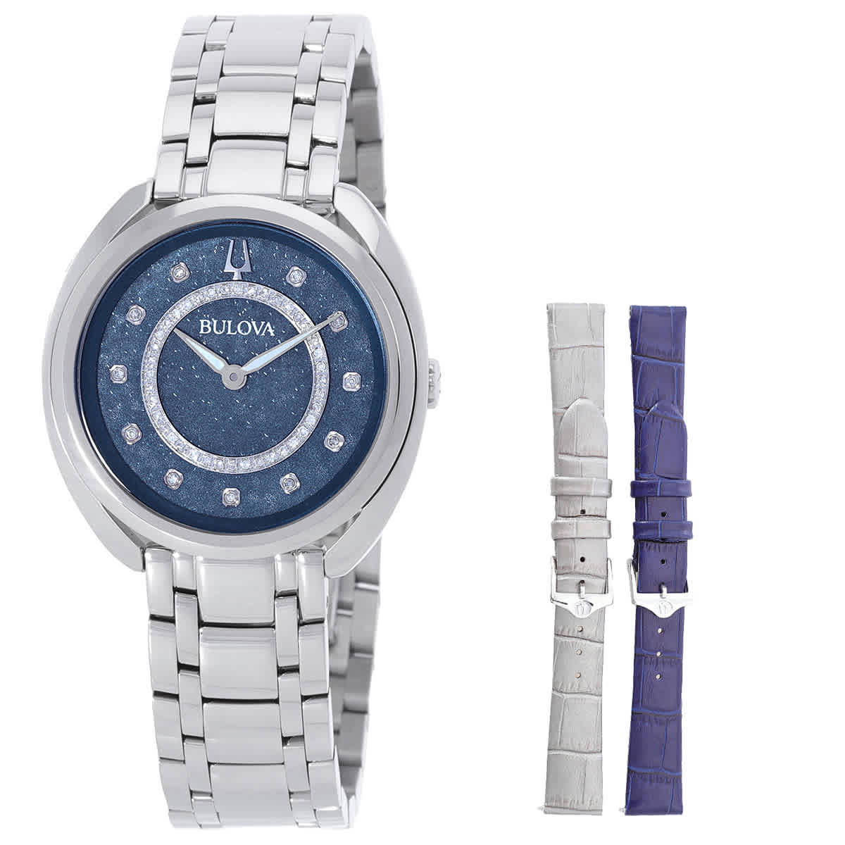 Bulova Duality Quartz Blue Dial Ladies Watch 96X160 209$