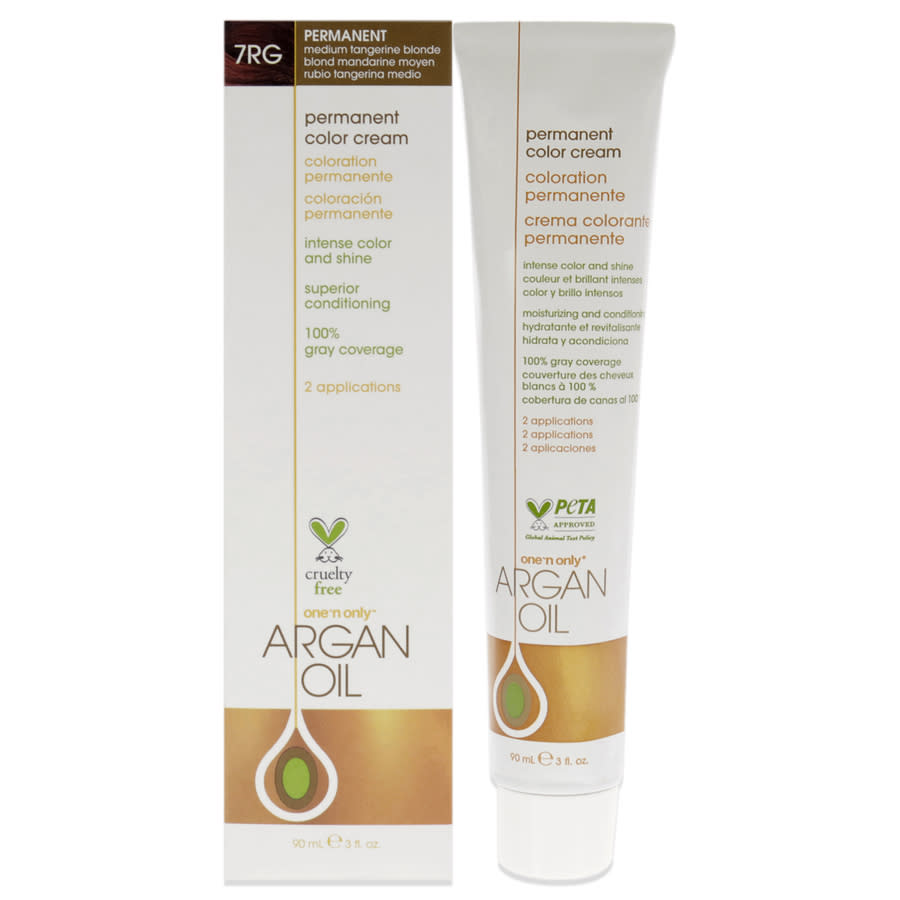 One n Only Argan Oil Permanent Color Cream 3 oz 7RG Medium Tangerine Blonde Hair Care 840061000614