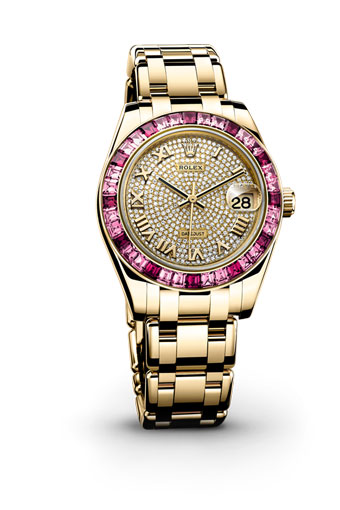 Rolex LadyDatejust Pearlmaster Diamond Pave Dial 18K Yellow Gold Automatic Ladies Watch 81348SSRPM