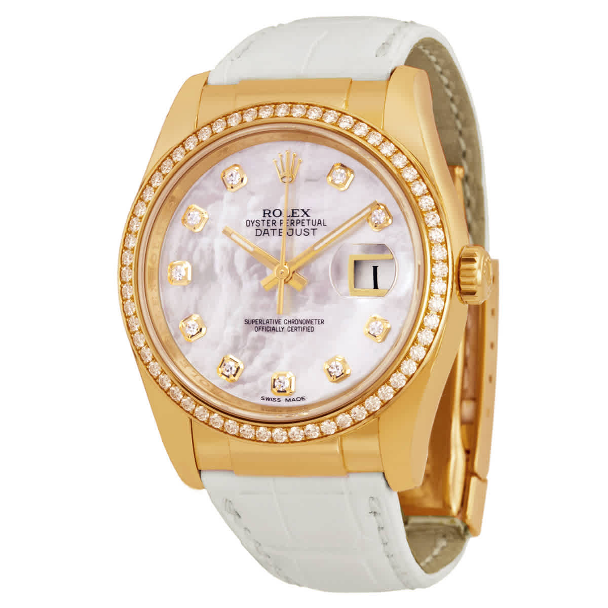 Rolex Datejust Mother of Pearl Dial 18kt Yellow Gold Ladies Watch 116188MDL
