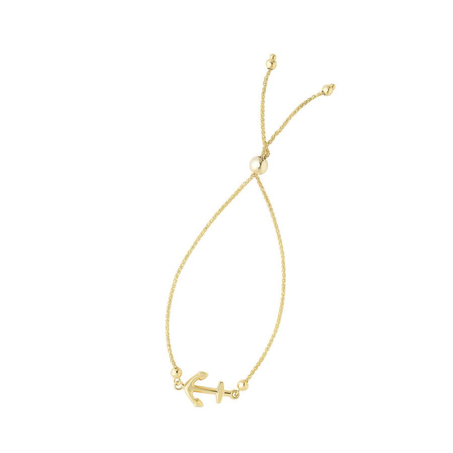 Tresorra 14K Yellow Gold Anchor Friendship Bracelet