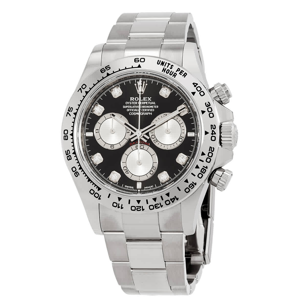 Rolex Daytona Chronograph Automatic Diamond Black Dial Mens Watch 1265090002