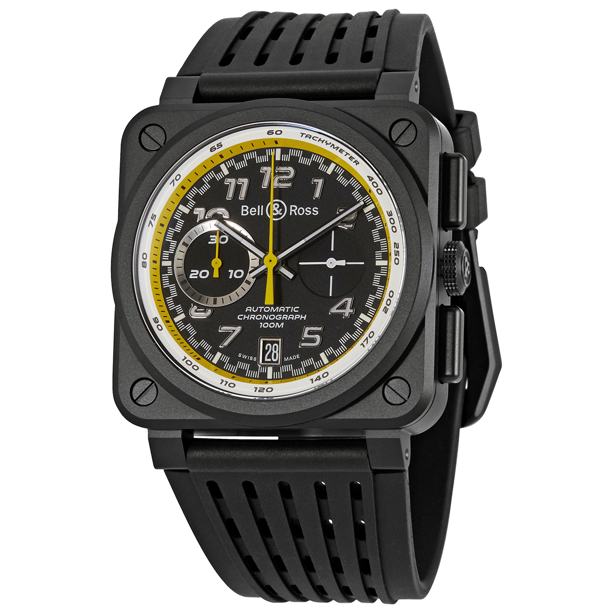 Pre-owned Bell and Ross BR03-94 Chronograph Automatic Black Dial Mens Watch BR0394-RS20SRB 2695$