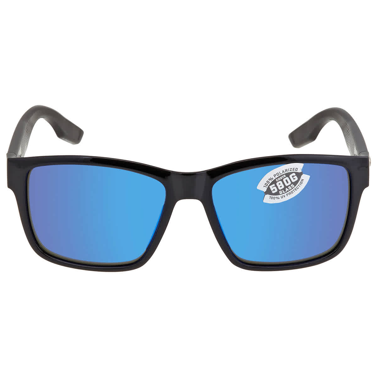 Costa Del Mar Costa Paunch Black Sunglasses w/Blue Mirror 580G Lenses 06S9049-90490157