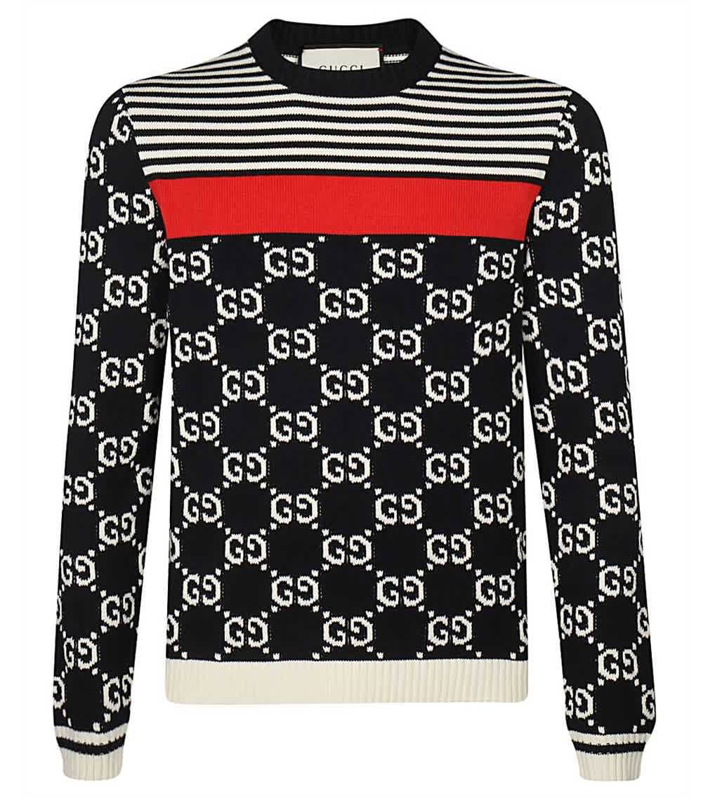 gg and stripes knit sweater