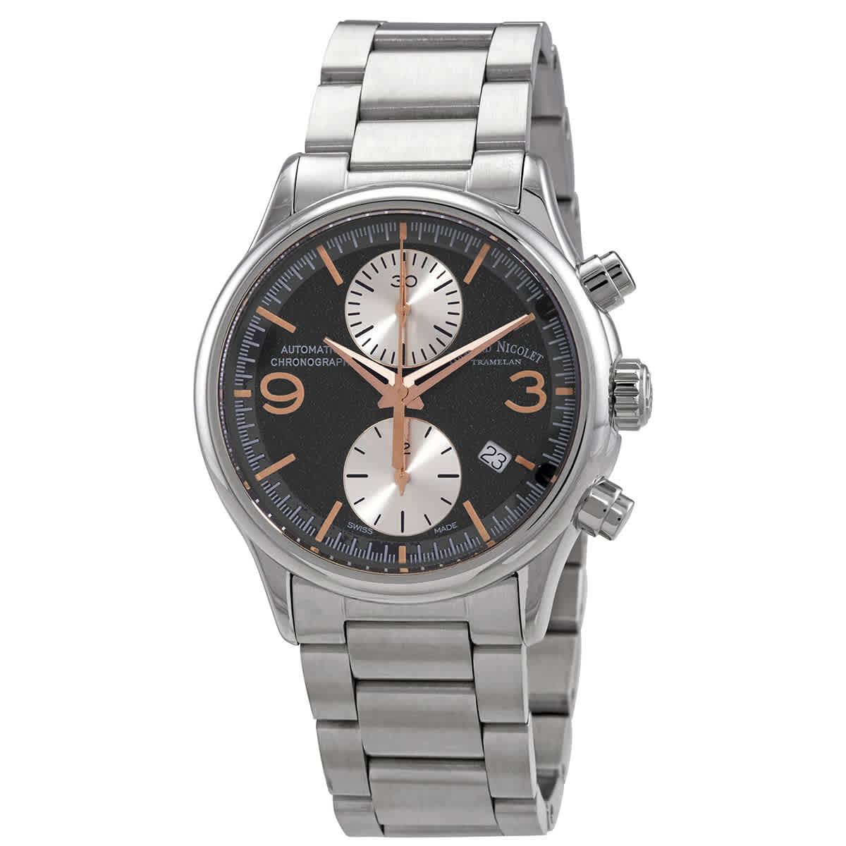 Armand Nicolet MHA Chronograph Automatic Black Dial Mens Watch A844HAA-NS-M2850A 1340$