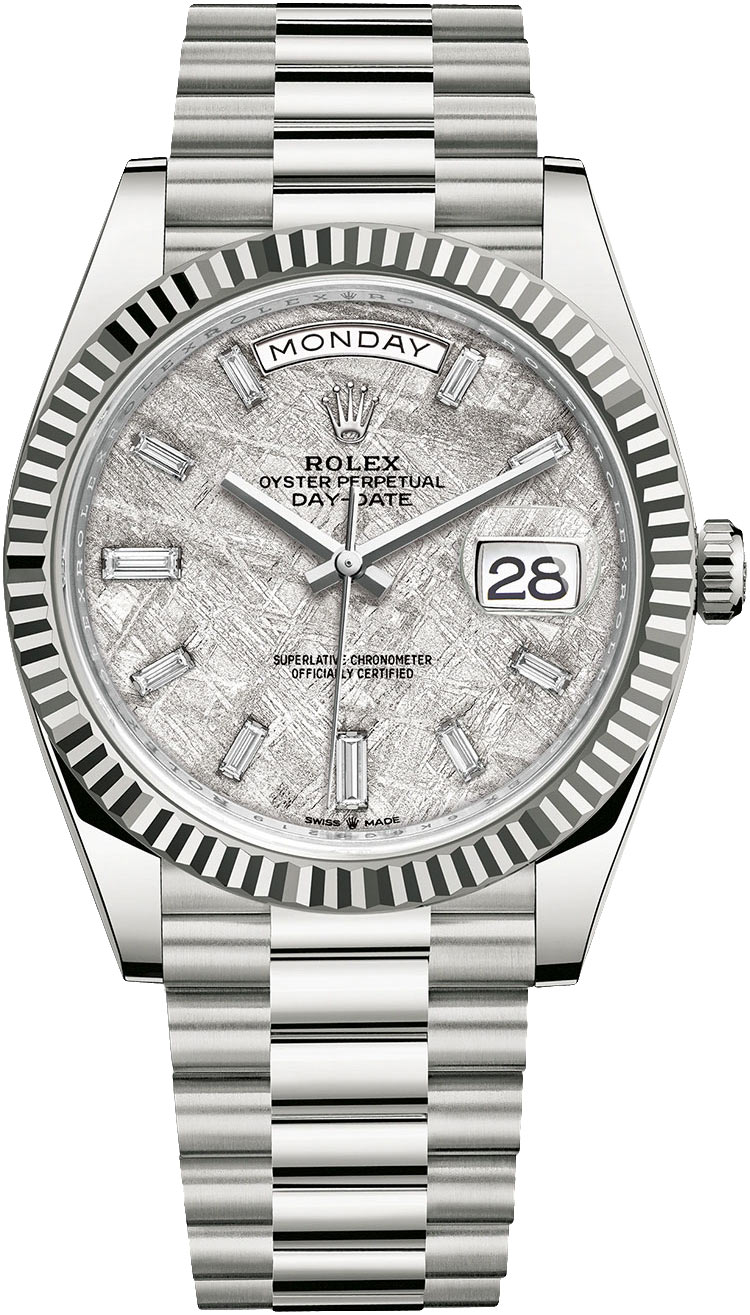 Rolex DayDate 40 Meteorite Baguette Automatic Diamond Mens Watch 228239MTDP