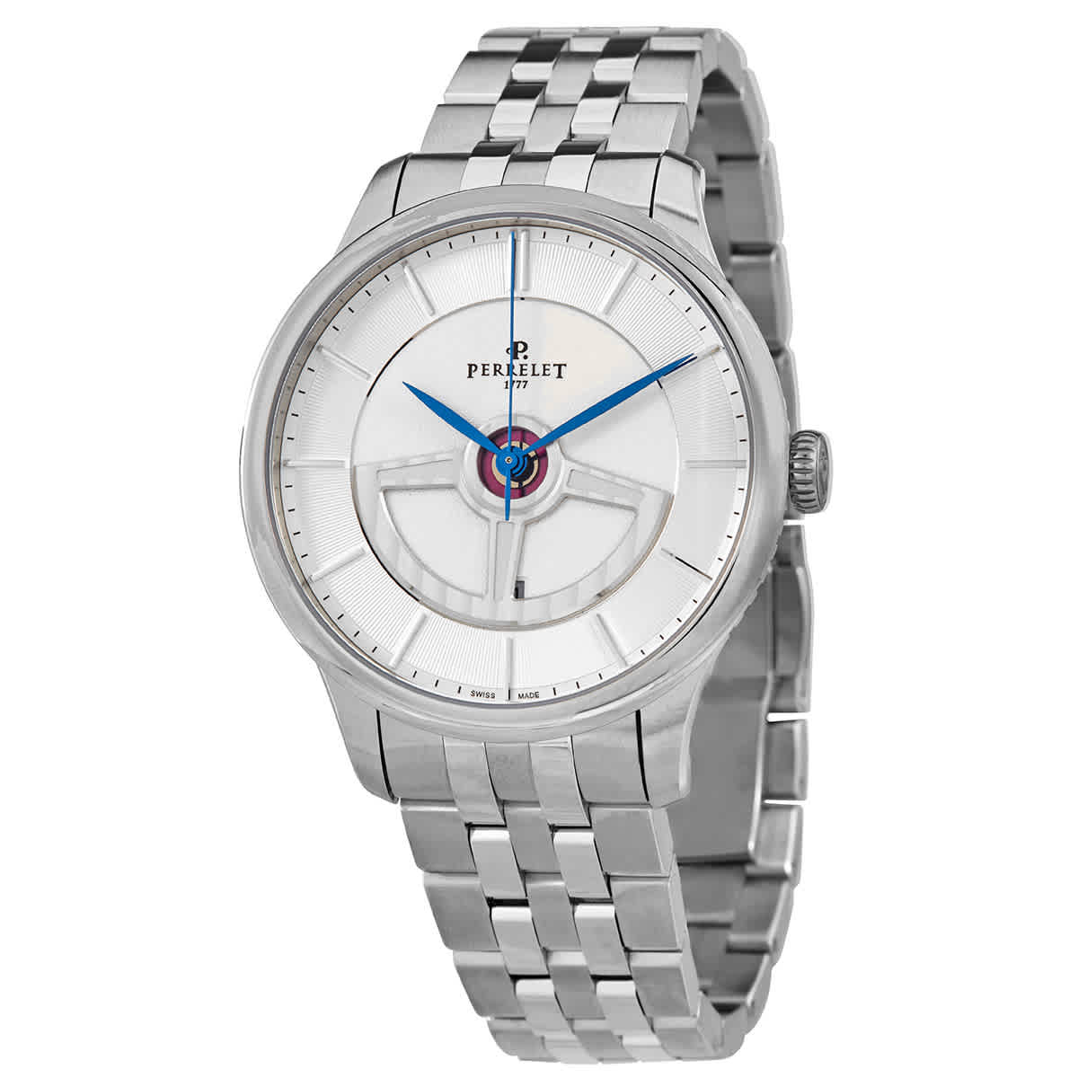 Perrelet Classique Double Rotor Automatic Silver Dial Mens Watch A1090/4