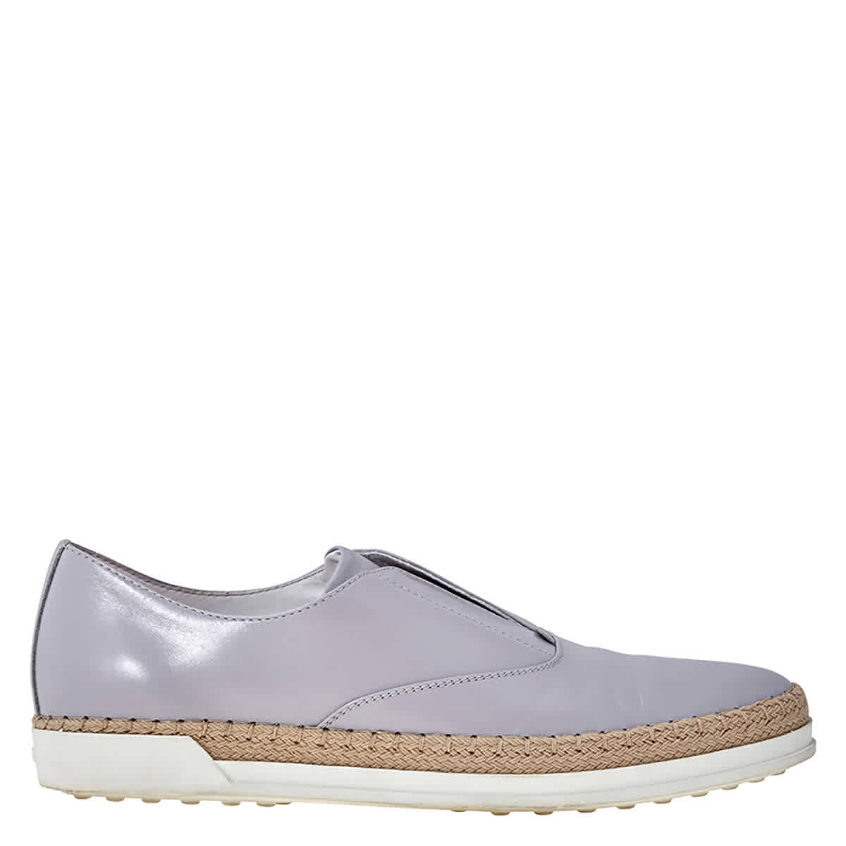 Tods Womens Espadrilles Leather Slip On Shoes in Medium Cement eBay