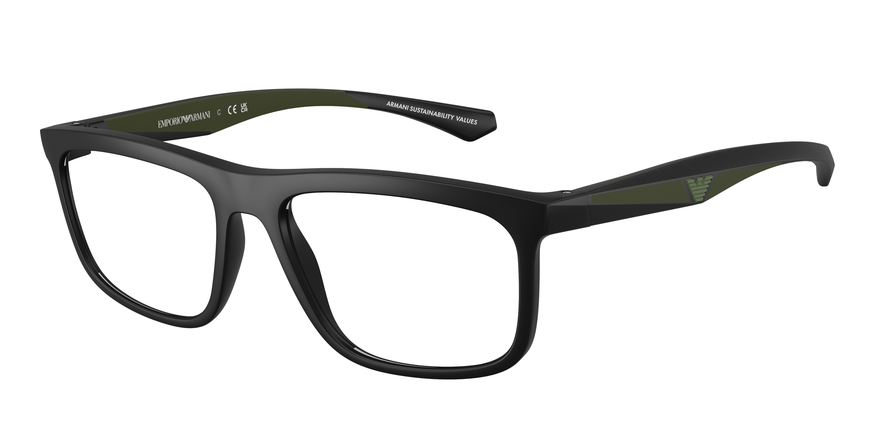 Emporio Armani Demo Square Mens Eyeglasses EA3246 5001 55 80$