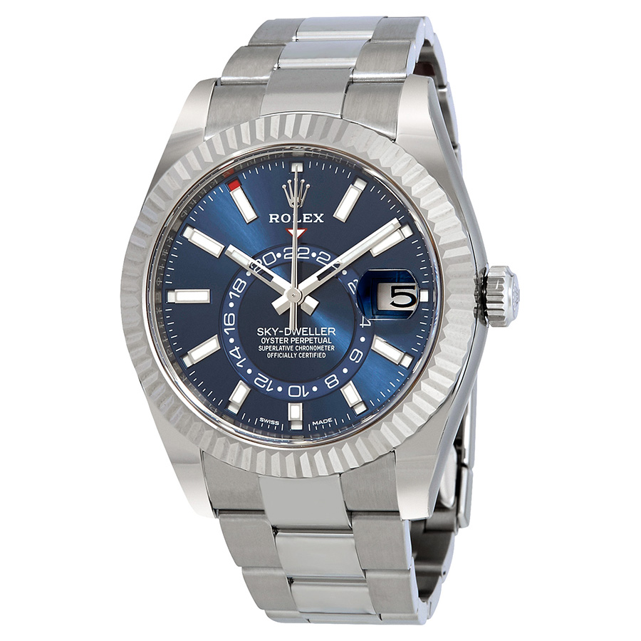 Preowned Rolex SkyDweller GMT Automatic Blue Dial Mens Watch 326934BLSO
