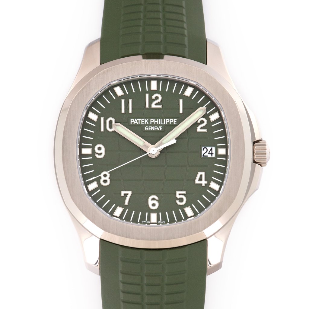 Pre-owned Patek Philippe Aquanaut Green Dial Mens Watch 5168G-010 94886$