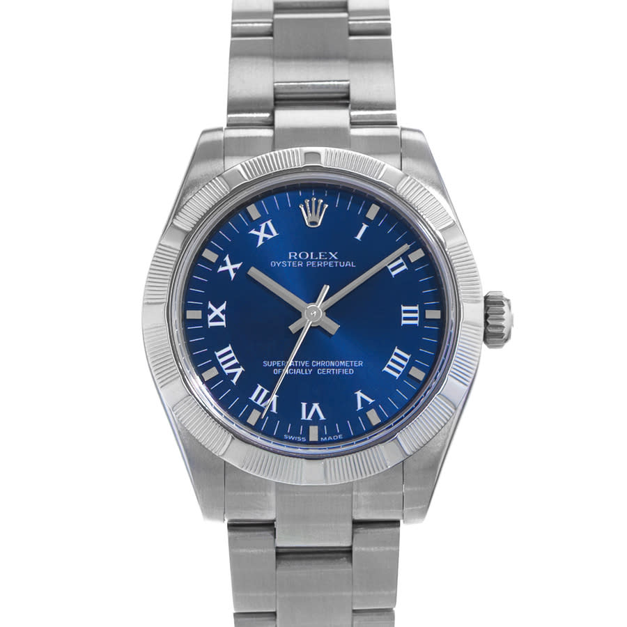 Preowned Rolex Oyster Perpetual 31 Automatic Chronometer Blue Dial Ladies Watch 177210 BLRO