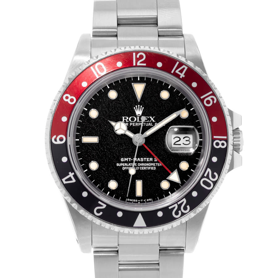Preowned Rolex Gmt Master Ii GMT Automatic Chronometer Black Dial Mens Watch 16760 BKSO