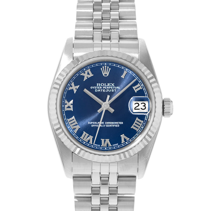 Preowned Rolex Datejust 31 Automatic Blue Dial Ladies Watch 68274 BLRJ