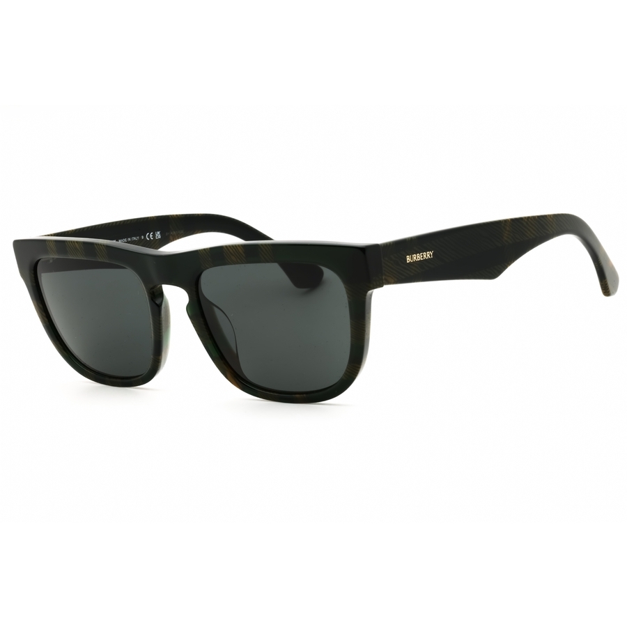 Burberry Man Sunglass BE4431U - Frame color: Check Green, Lens color: Dark Grey