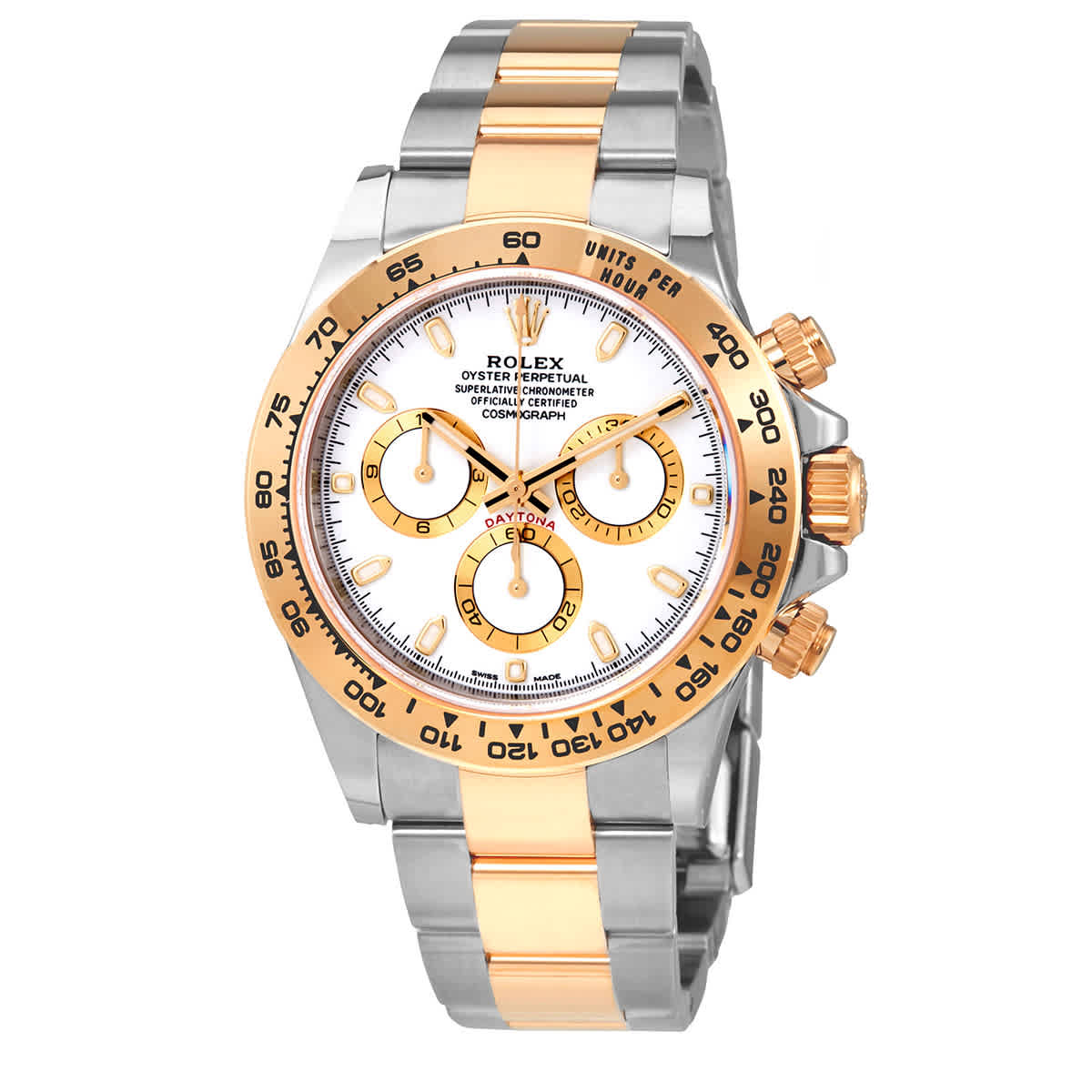 Rolex Cosmograph Daytona White Dial Stainless Steel and 18K Yellow Gold Oyster Bracelet Bracelet Automatic Mens Watch 116503 WSO