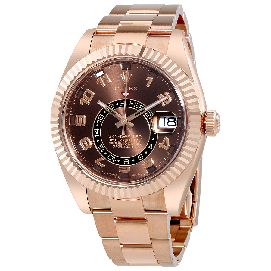 Pre-owned Rolex Sky Dweller GMT Automatic Chocolate Dial Mens Watch 326935CHAO 48864$