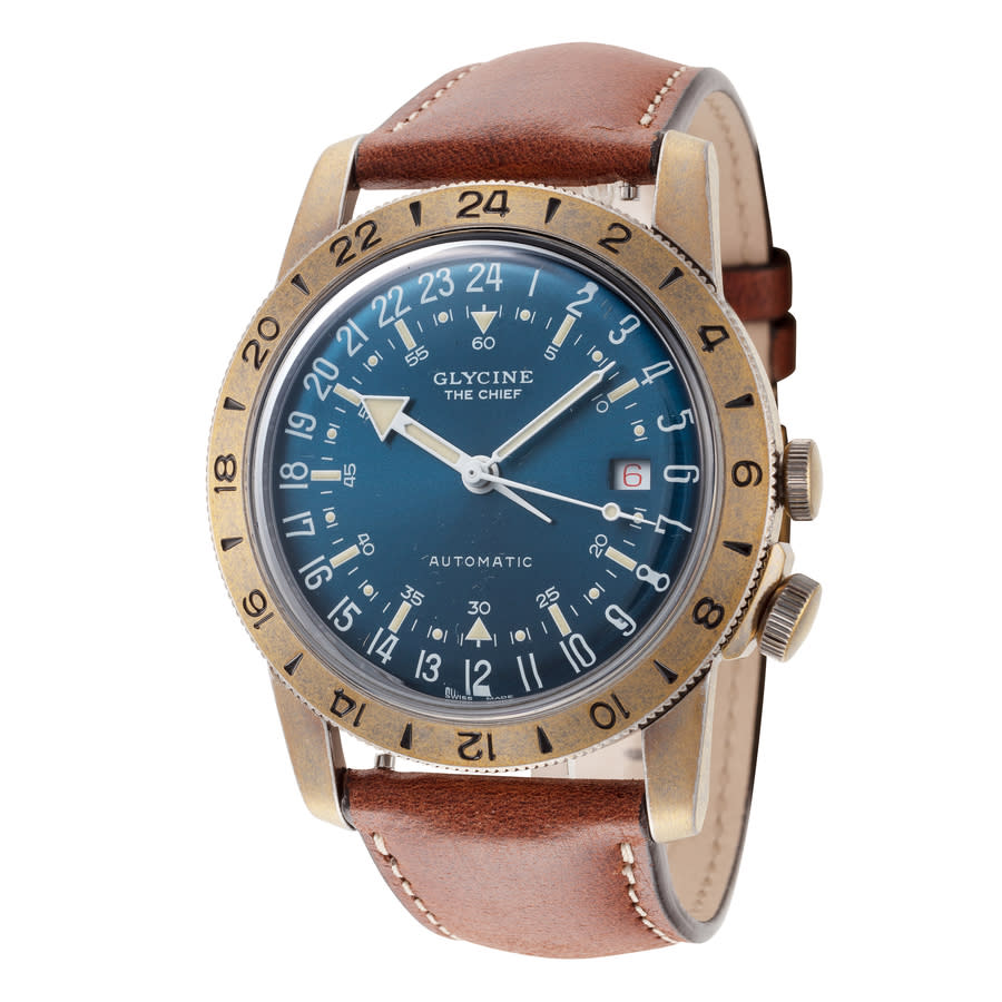 Glycine Airman Vintage The Chief Purist Automatic Blue Dial Mens Watch GL0414 670$