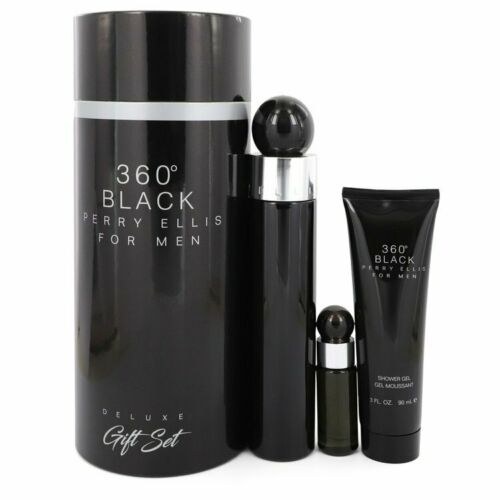 Perry Ellis Mens 360 Degrees Black for Men Deluxe Set Gift Set Fragrances 844061012899 30$