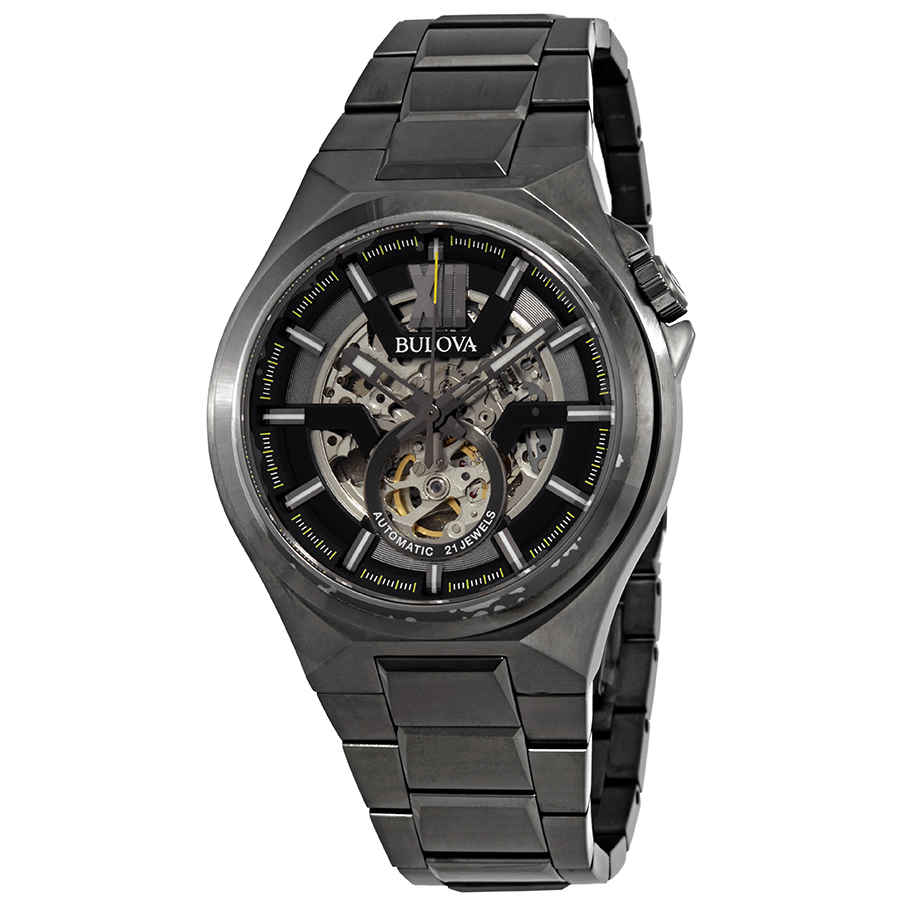 Bulova Classic Automatic Gunmetal Skeleton Dial Men s Watch 98A179