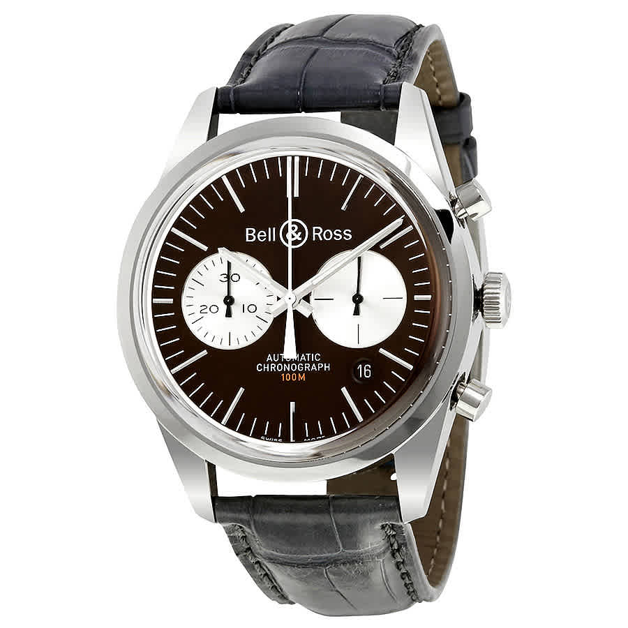 Bell and Ross VIntage Officer Chronograph Automatic Mens Watch BRG126-BRN-STSCR2 3335$